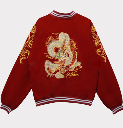 Dragon Embroidery Bomber Coat